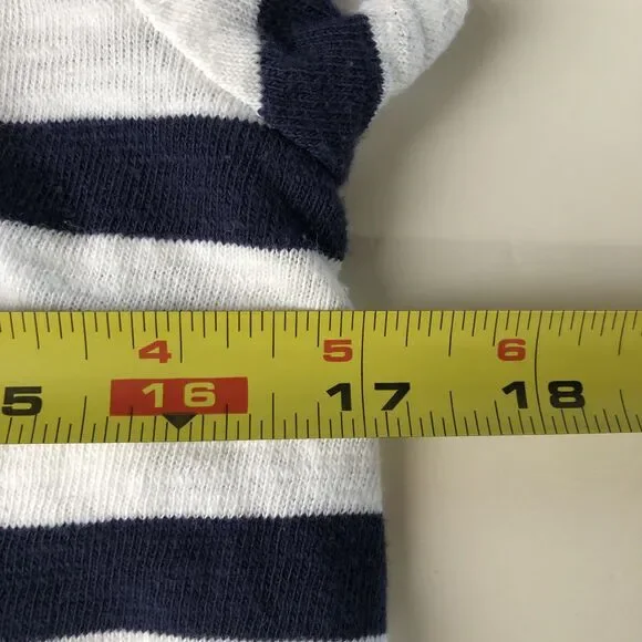 old navy womens short sleeve dress Chest Pocket navy blue white striped Small - Picture 6 of 16